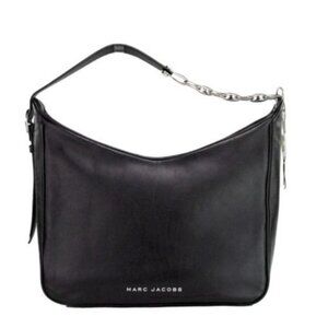 MARC JACOBS THE TEMPO LEATHER HOBO SHOULDER BAG BLACK